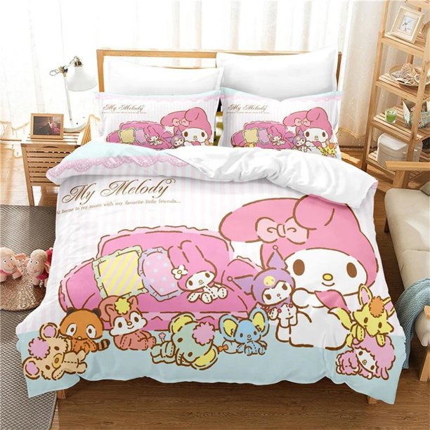 New cartoon Sanrio duvet cover polyester 3D digital printing various designs Boys and girls bedding sets Children's gifts Bed Sheets