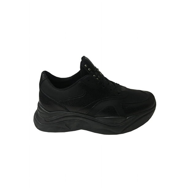 Zapatilla Ecocuero Zax10 Negro Mujer