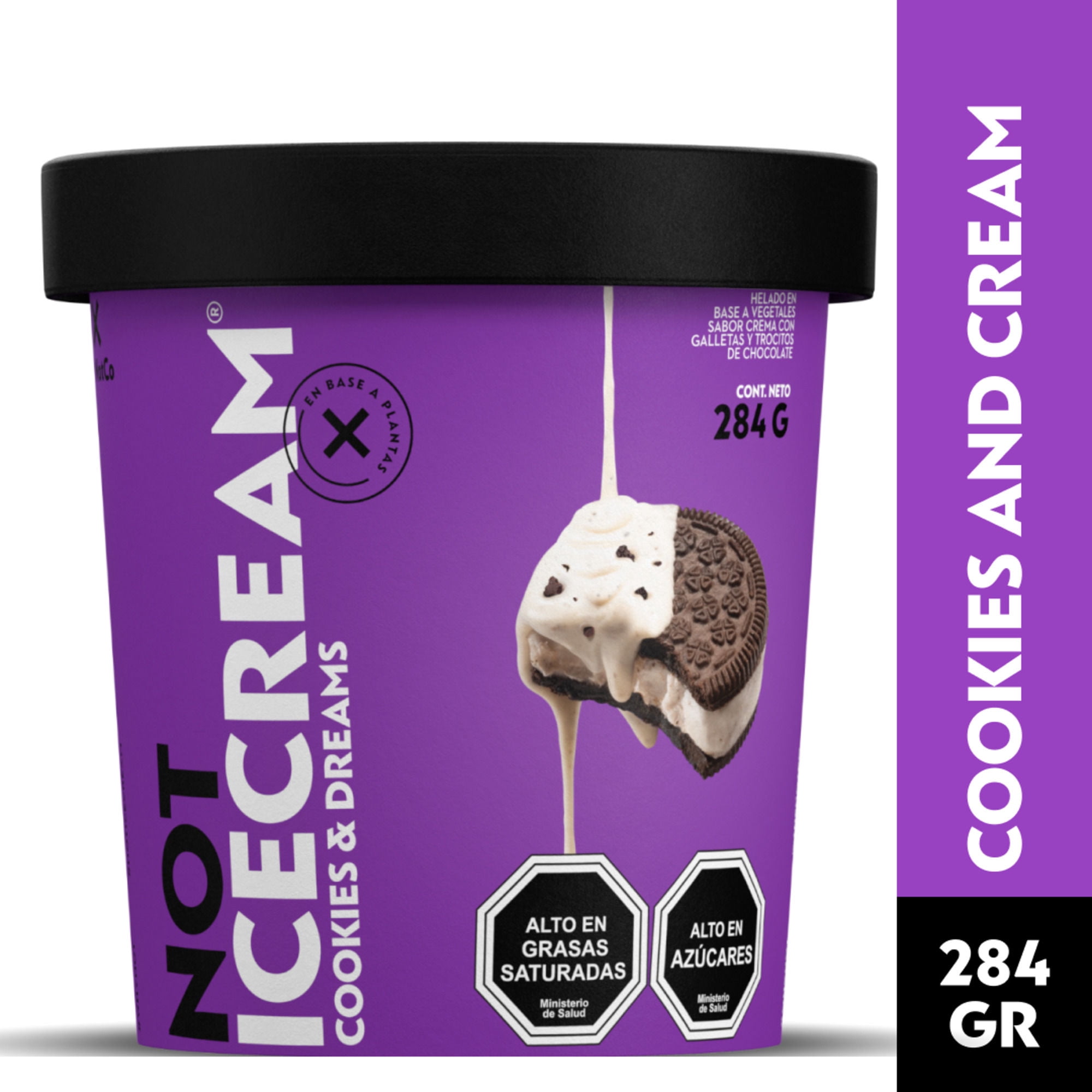 Helado Vegetal NotIceCream Cookies and Creams Pote, 284 g | Lider