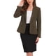 thumbnail image 1 of INSPIRE CHIC Blazers para Mujeres Regreso a Clases Conjunto de Profesora Casual de Negocios Chaquetas de Traje de Oficina de Trabajo de Un Botón Frontal con Mangas Largas y Hombreras XS Café, 1 of 6