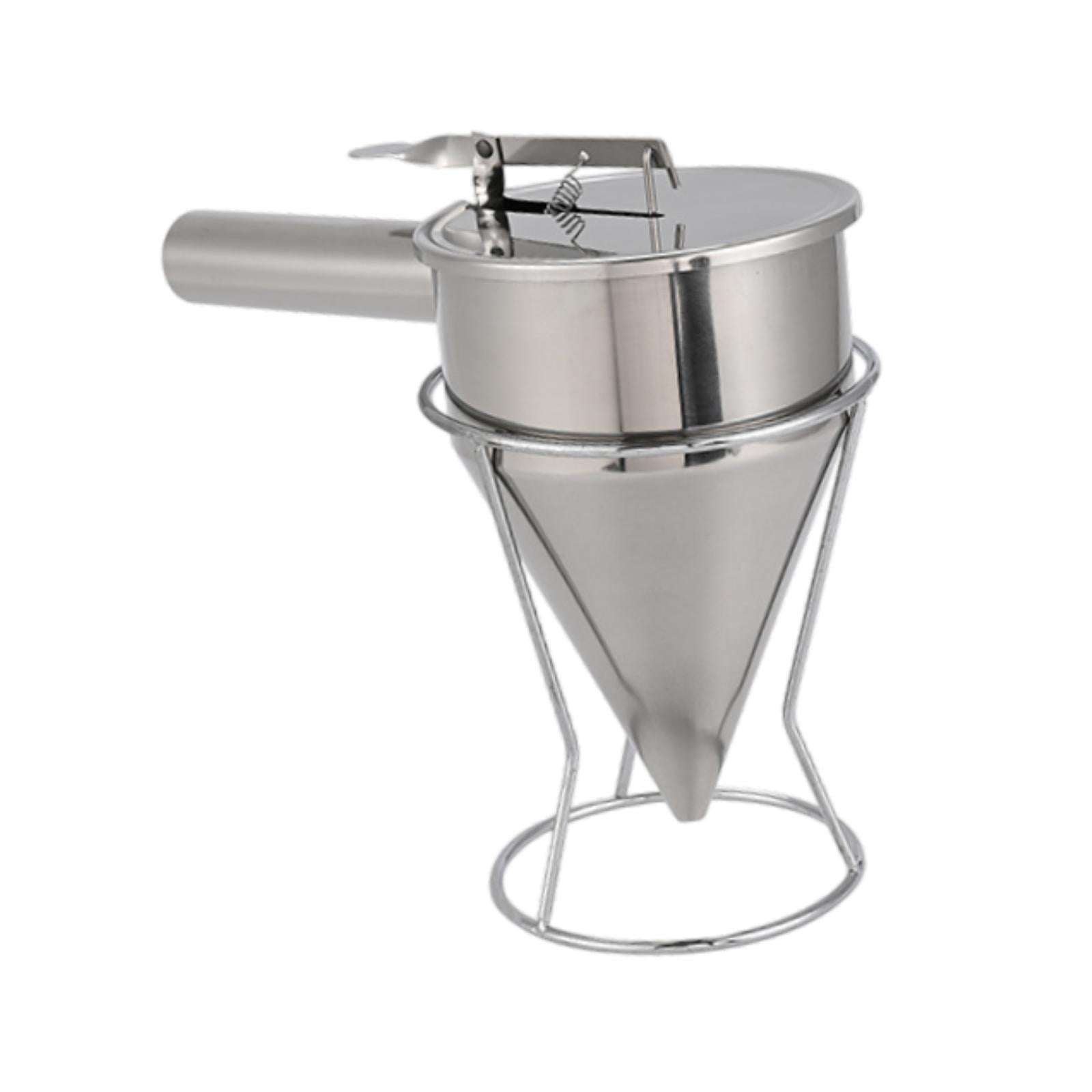 Bothyi - Embudo De Acero Inoxidable Con Soporte Para Verter Cera De Vela, Dispensador De Masa Para Panqueques, Boca De 16 Mm