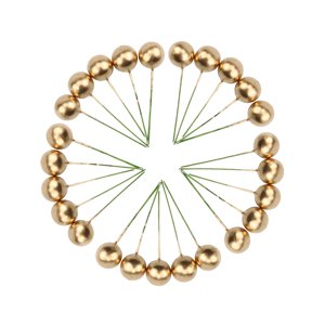 Magideal - 25 Piezas De Bola Para Decoración De Tartas, Decoración Para Tartas, Decoración Para Cupcakes, Púas Para Tartas, Bolas Para Tartas, Bricolaje Para 5 Áurea 2.5Cm