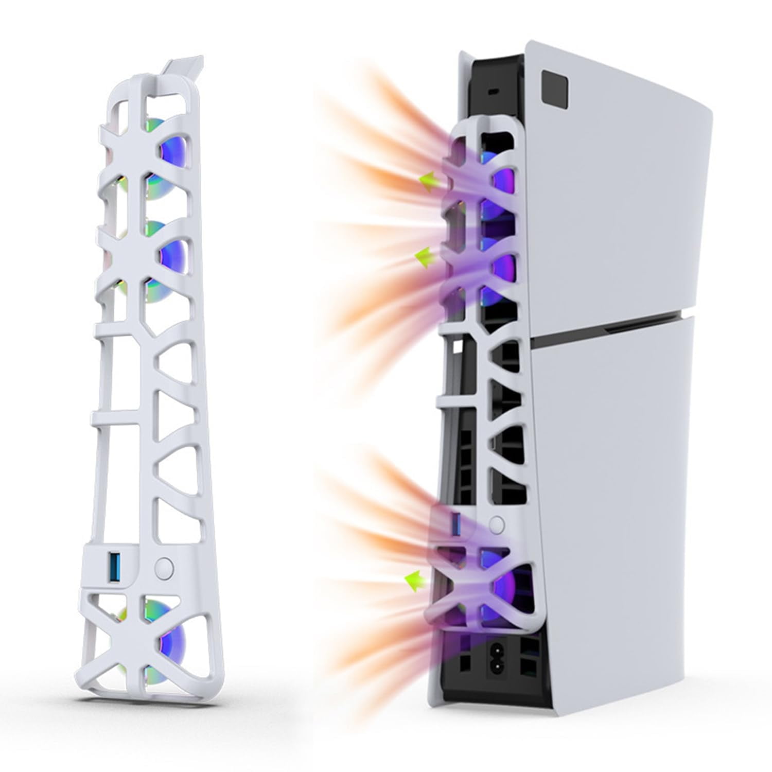 Ventilador Aaronmei Enfriamiento Ps5 Slim Rgb Blanco