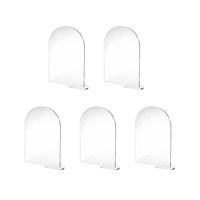 Magideal - Letrero De Acrílico De Arco Transparente Con Soporte En Blanco, Parte Superior Redonda Arqueada, Números De Mesa De Acrílico Diy Para Soporte De Boda,