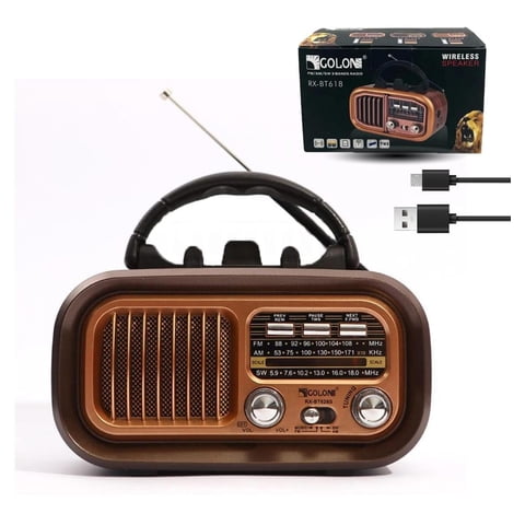 Genérico - Radio Vintage Solar Recargable Usb Cafe