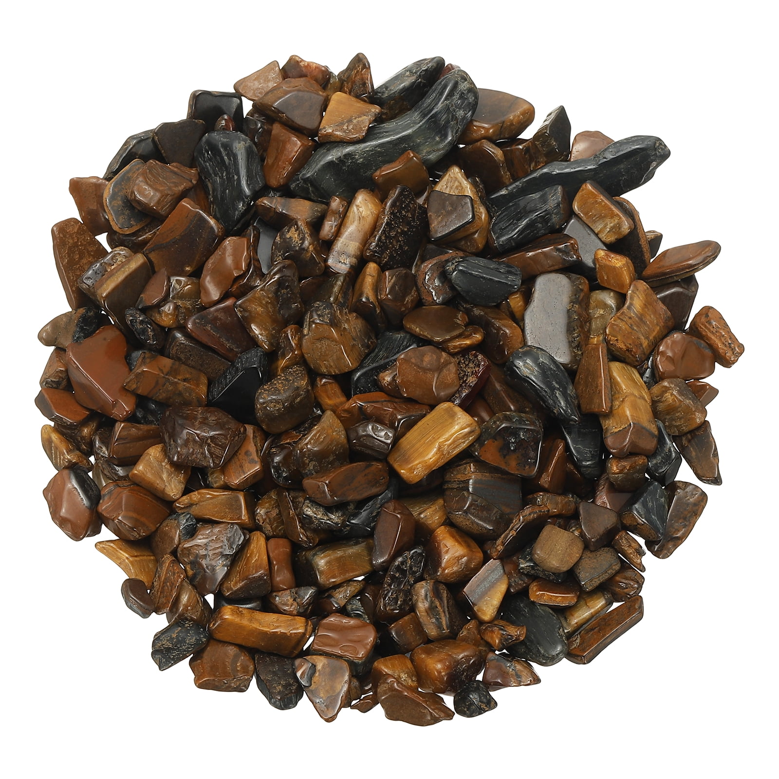 Uxcell Piedras de Cristal en Chips 0.44 Lb Fluorita Grava para Acuario Rocas Ojo de Tigre 7-16 mm Destinado para Pecera