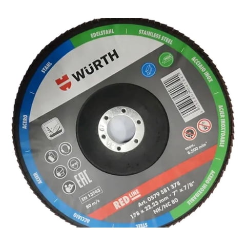 Metalfer - Disco Traslapado 7 Pulgadas Gr 80 Wurth Azul