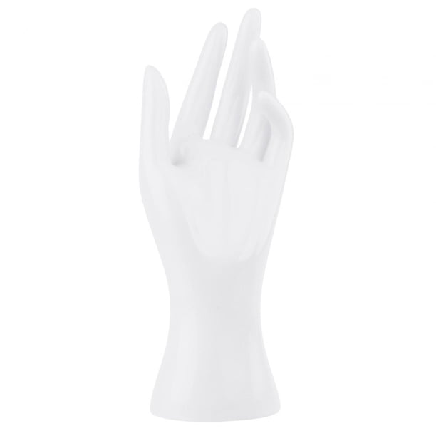 Soporte de anillo/soporte de exhibición de joyería izquierda de mano de maniquí femenino/soporte de exhibición de anillo/para tiendas de decoración de Blanco