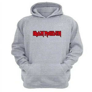 Genérico - Poleron Canguro Iron Maiden Gris Claro Talla S Unisex