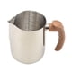 thumbnail image 3 of Taza para espumar leche Mango de madera Jarra de leche de acero inoxidable Taza Espumador Taza de café Jarra para espumar leche Coffeware para Holiday 600ML, 3 of 5