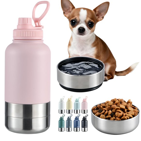 Botella de Agua para Perro Cibaabo 950 ml con 2 Tazones Aislada