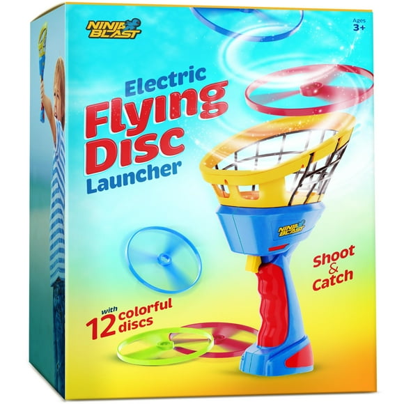 Lanzador eléctrico de discos voladores Ninja Blast para niños de 4 a 8 años
