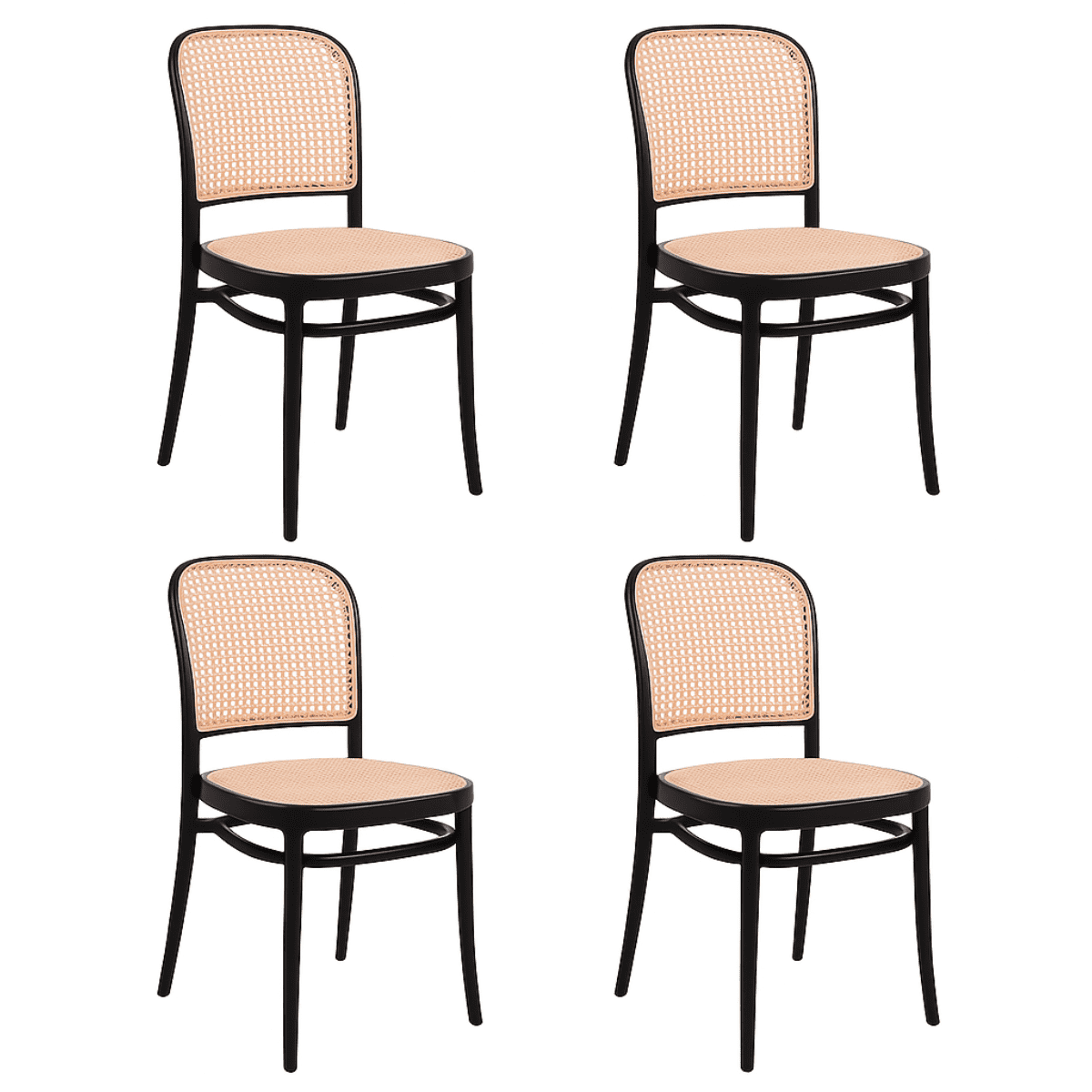 Moboi - Pack 4 Sillas Para Terraza O Comedor Con Rattan Lombardía