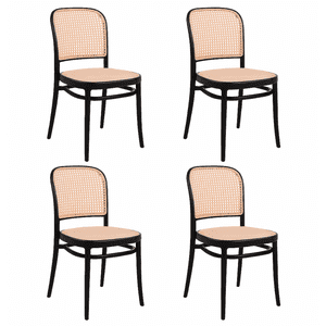 Moboi - Pack 4 Sillas Para Terraza O Comedor Con Rattan Lombardía