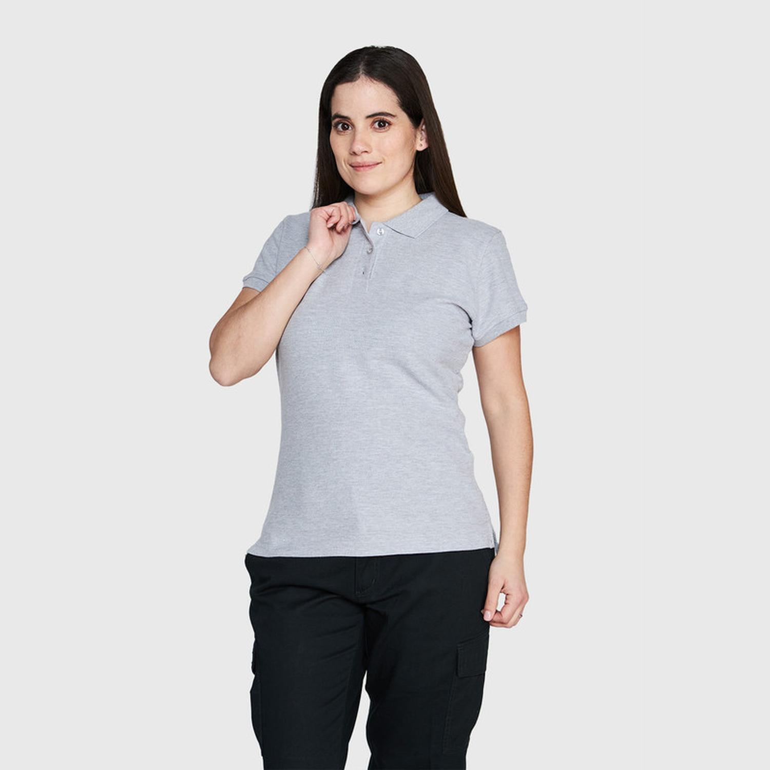 Jayson - Polera Pique Mujer 80/20 M/c Gris Oscuro Xl
