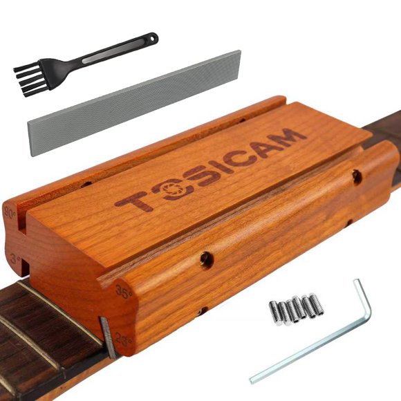 Lima de Trastes TOSICAM 4‑en‑1 3°‑23°‑35°‑90° para Luthier de Guitarra