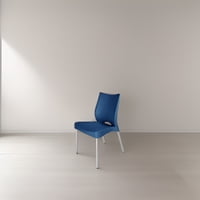 Dvp - Silla Silla Plástica Azul Con Patas Metálicas Y Filtro U