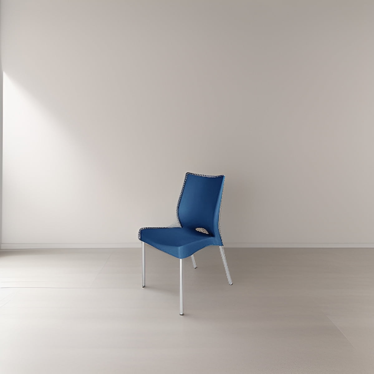 Dvp - Silla Silla Plástica Azul Con Patas Metálicas Y Filtro U