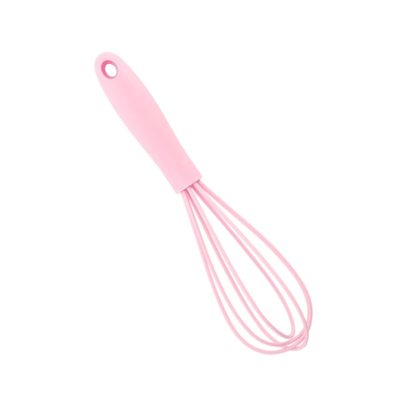 Bothyi - Batidor De Silicona Utensilio De Cocina Mezclador Antiarañazos Batidor De Huevos Espumoso Rosa