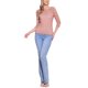 thumbnail image 2 of INSPIRE CHIC Blusa de Encaje Floral para Mujer con Manga 3/4 y Cuello Redondo S Rosa, 2 of 6