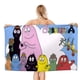 thumbnail image 1 of Barbapapa Toalla de playa de secado rápido con diseño temático, regalo para mujeres y niñas, ideal para cumpleaños, fans, amantes de la música, uso en la playa o al aire libre, 78 × 180 cm, 1 of 6