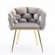 thumbnail image 3 of Luxury modern simple leisure velvet single sofa chair bedroom lazy person household dresser stool manicure table back chair gray, 3 of 3