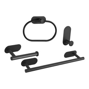 Bothyi - Juego De Accesorios De Baño Kit De Accesorios De Baño 4 Piezas Estante Toallero Juegos Negro
