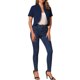 thumbnail image 2 of INSPIRE CHIC Blazer de Trabajo para Mujer sin Cuello con Solapa Abierta Chaqueta Corta M Azul Oscuro, 2 of 6