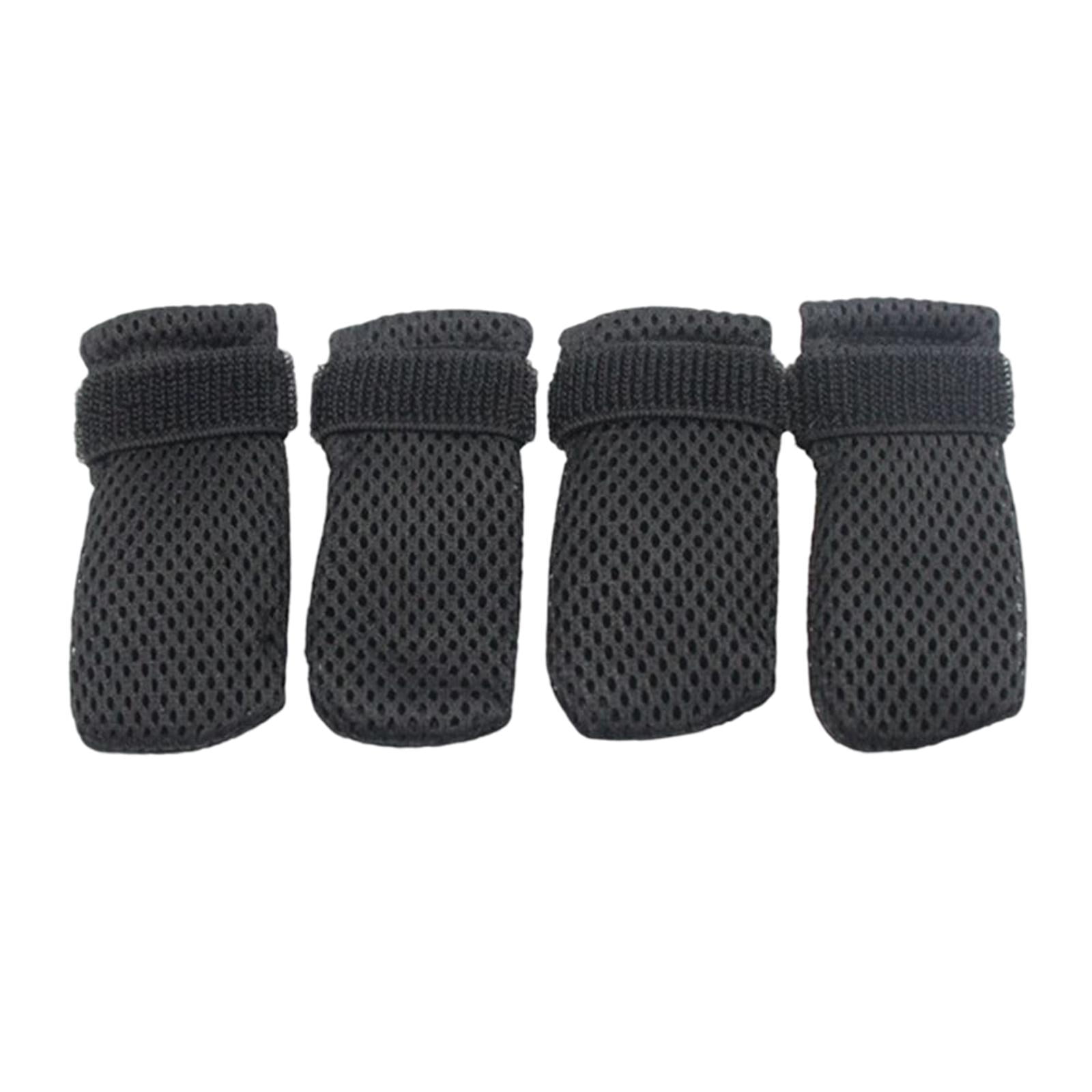 Magideal - 4 Uds. De Cubiertas Para Pies De Mascotas, Protector De Patas, Zapatos Antiarañazos, Botas De Gato De Malla Suave Ajustables Para Baño De Gatos, Corte Medio Negro