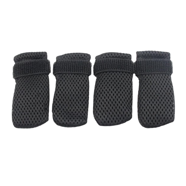 4 Uds. de cubiertas para pies de mascotas, Protector de patas, zapatos antiarañazos, botas de gato de malla suave ajustables para baño de gatos, corte medio negro
