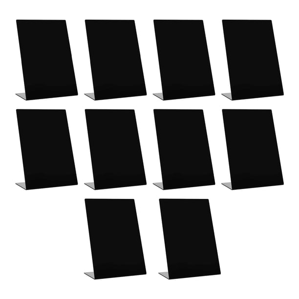 10 Uds. Pizarras pequeñas, letreros de mesa, decoraciones para eventos en forma de L, número de mesa de mensajes decorativos, pizarra pequeña, tablero