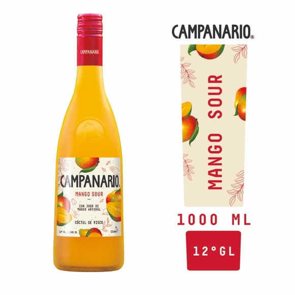 Cóctel Pisco Sour Mango 12° Botella, 1 L