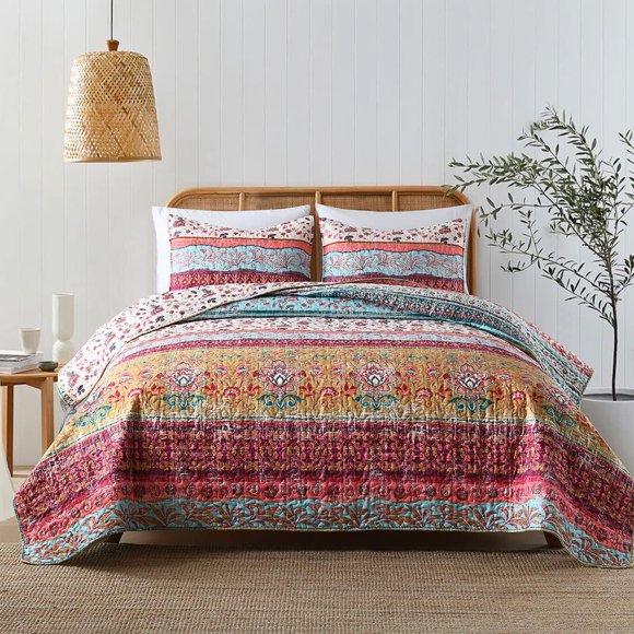 Juego de quilt reversible bohemio HORIMOTE HOME de 2 piezas
