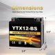 thumbnail image 2 of Batería para motocicleta Daakmax YTX12-BS 12V 10Ah AGM, 2 of 8