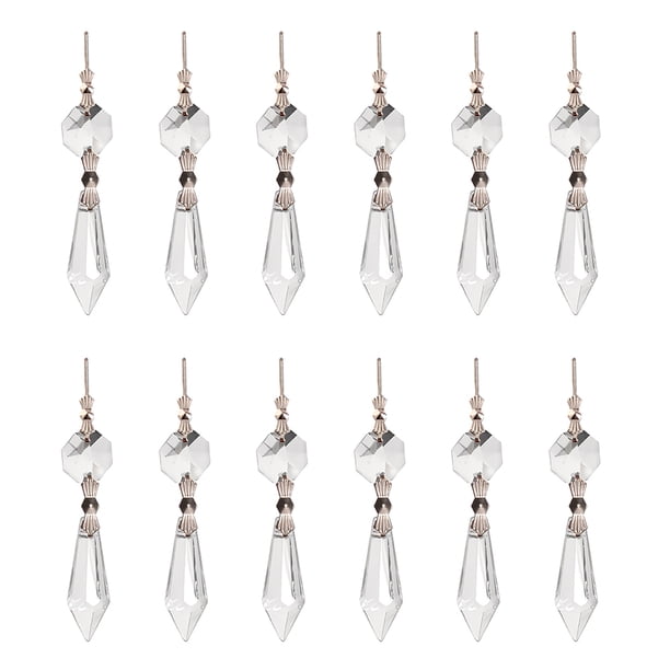 12 prismas de cristal para araña de carámbanos, piezas de repuesto para lámparas de araña y cortinas de cristal.