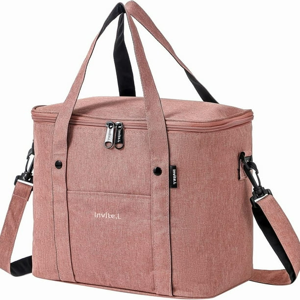 Stay Cool and Stylish with Our Insulated Lunch Tote - Perfect for Work, Office, Picnic, Beach, and Travel - Large, Reusable, and Comes with a Water Bottle Holder - 1pc