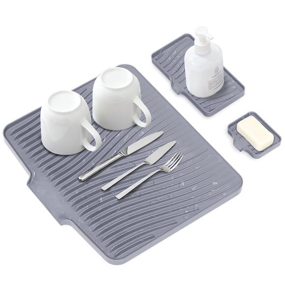 Alfombrilla de silicona para secar platos COPLIB 40 cm x 33 cm – Pack de 2