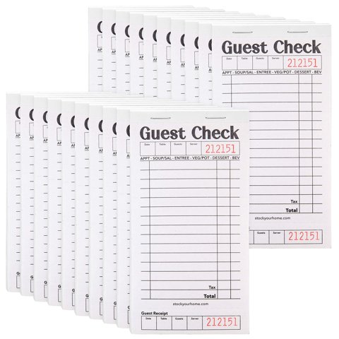 Cuadernos De Cheques Para Invitados Stock Your Home, Blanco Y Negro (Paquete De 20)