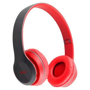 Genérico - Audífonos Bluethooth Fm Tarjeta Sd Pequeños Color Rojo