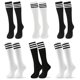 thumbnail image 1 of Calcetines de fútbol para niños, calcetines de fútbol para niños, calcetines deportivos blancos y negros hasta la rodilla para niños y niñas, ideales para correr, 6 pares de calcetines de fútbol para, 1 of 7