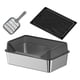 thumbnail image 3 of Bandeja De Arena Para Gatos De Acero Inoxidable Con Parte Superior Abierta Para La Oficina, El Hogar Y El Camping, Color Negro Alto, 3 of 5