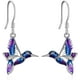 thumbnail image 1 of Aros pendientes colibrí multicolor plata 925, 1 of 3