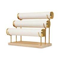 Magideal - Soporte De Exhibición De De 3 Niveles, De Joyería, Exhibición De Joyería Elegante Para Relojes De Tienda De Joyería, Almacenamie , Blanco