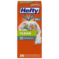 Bolsas De Basura Hefty Clear, 30 Galones, 36 Unidades