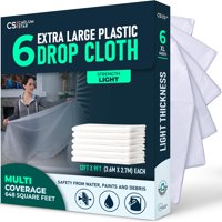 Drop Cloth Caelum Star Clear Para Pintor, 12 X 9 Pies, Paquete De 6