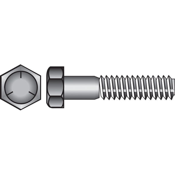 Tornillo HILLMAN de cabeza hexagonal, acero zincado tratado térmicamente, paquete de 20