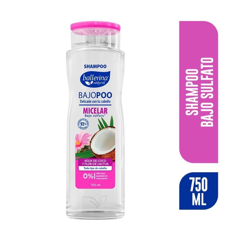 Shampoo Micelar Botella - Bajo Poo 750 ml Ballerina