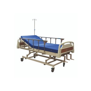 Glomed - Cama Clínica Manual 3 Pos Plus + Colchón 4 Pliegues 8Cm Blanco