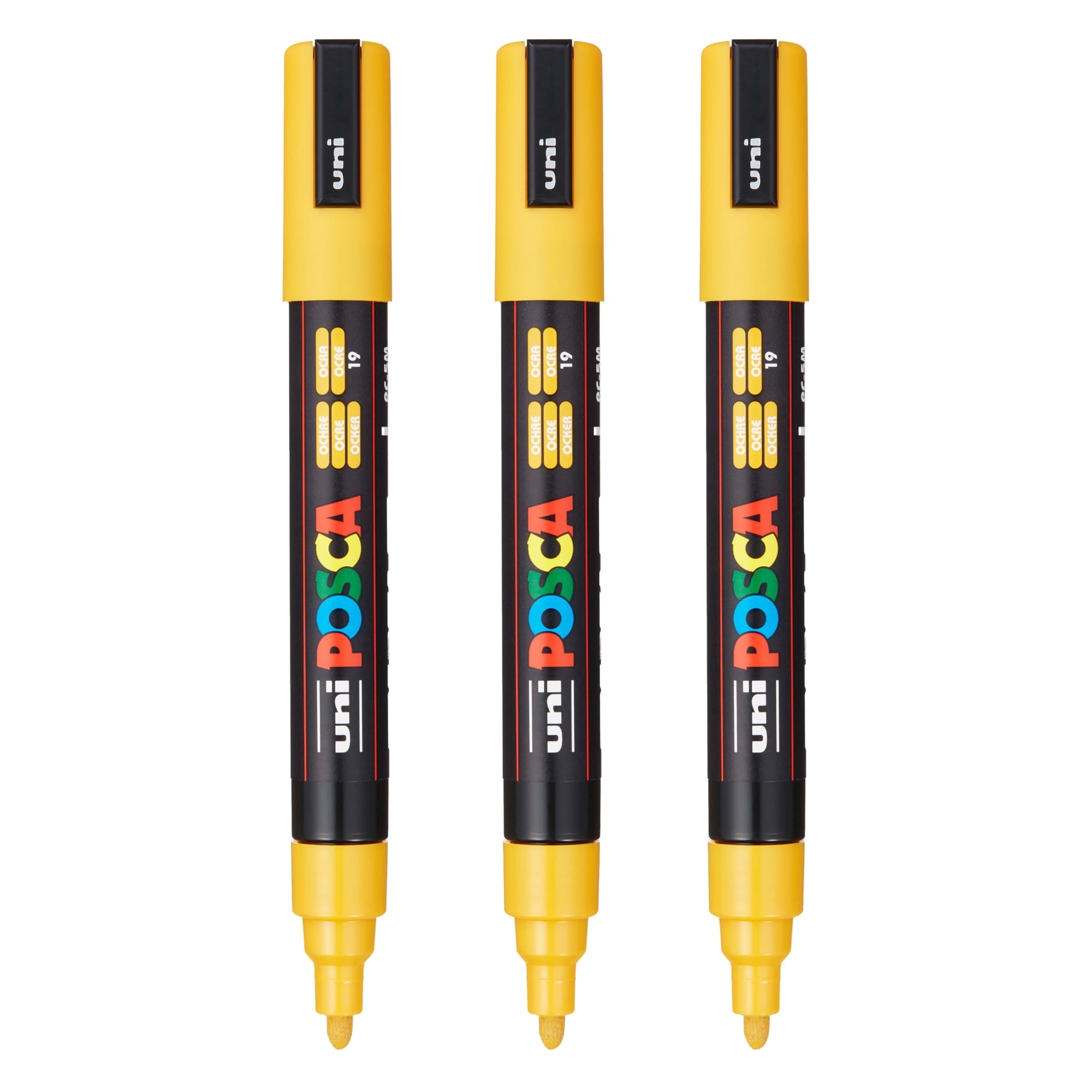 Marcadores De Pintura Posca Pc-5m A Base De Agua De Punta Media, Color Ocre, 3 Unidades