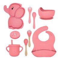 Genérico - Set Alimentacion Elefante Bebe 9 Pza Silicona Divertida Lau
